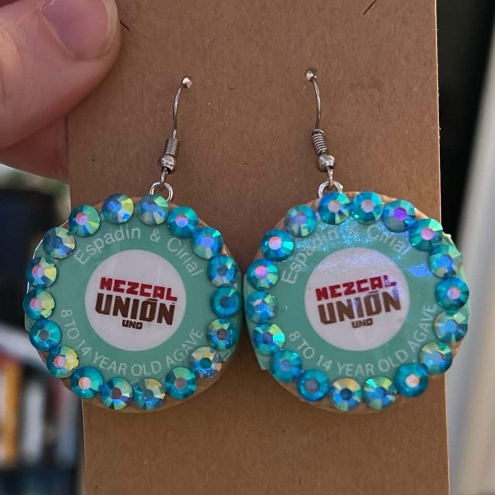 Hand jeweled Mezcal Union Earrings